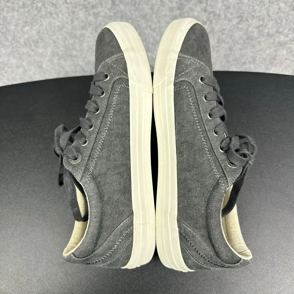 Taos Plim Soul Casual Shoes Womens 9.5 Gray Canvas Comfort Low Lace Up Sneakers